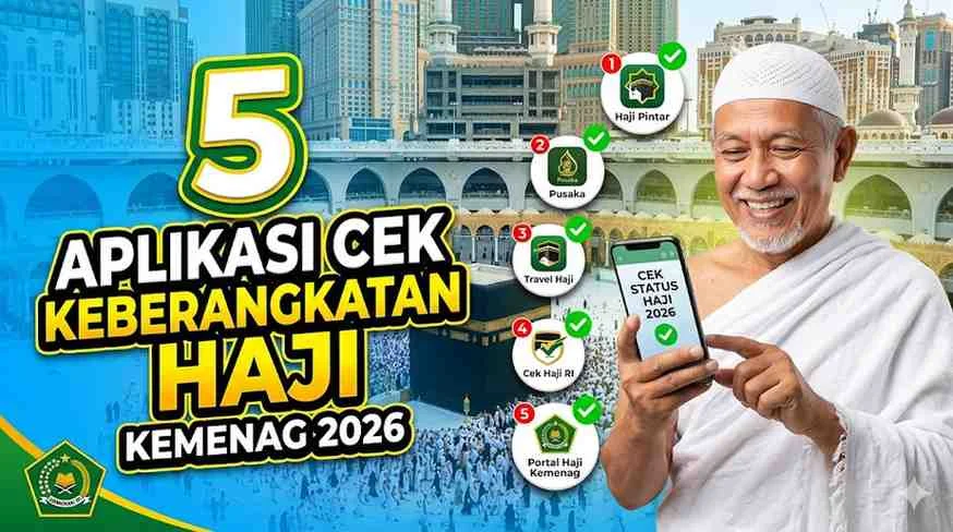 5 Aplikasi Cek Keberangkatan Haji Kemenag 2026 Lengkap Cara Daftar dan Login Online Lewat HP 5 Aplikasi Cek Keberangkatan Haji Kemenag 2026: Lengkap Cara Daftar dan Login Online Lewat HP
