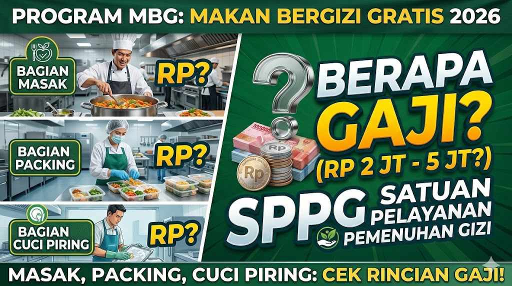 Berapa Gaji MBG Makan Bergizi Gratis Bagian Masak, Packing, dan Cuci Piring 2026