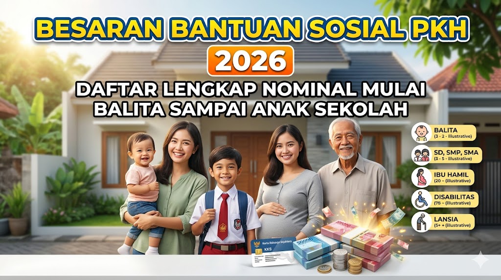 Besaran Bantuan Sosial PKH 2026, Daftar Lengkap Nominal Mulai Balita Sampai Anak Sekolah