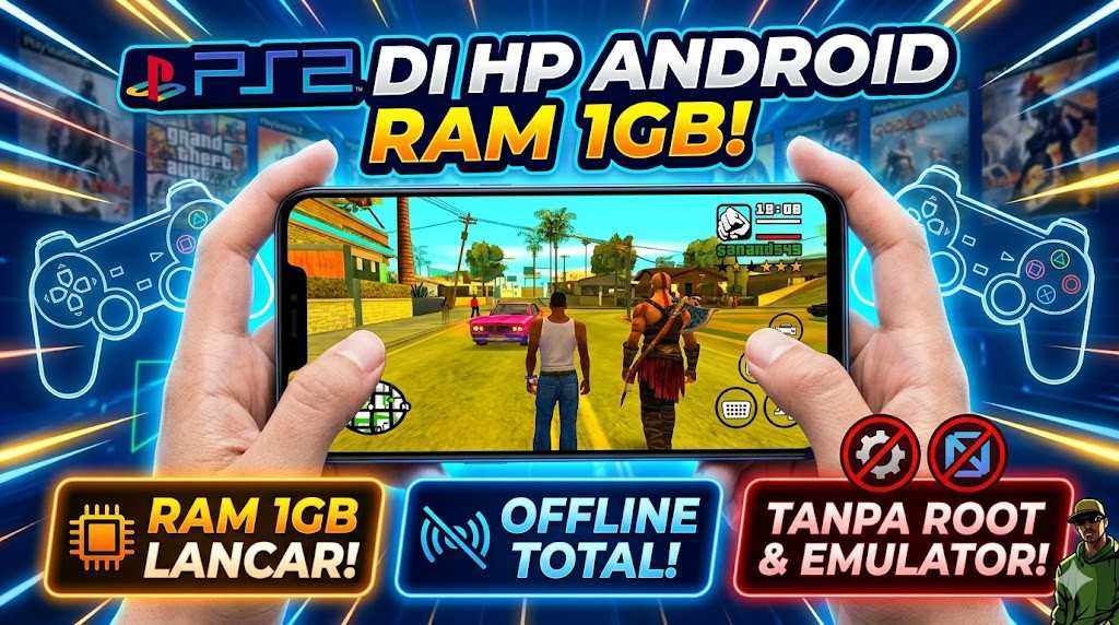 Cara Main Game PS2 di Android Ram 1GB Offline Tanpa Root dan Emulator