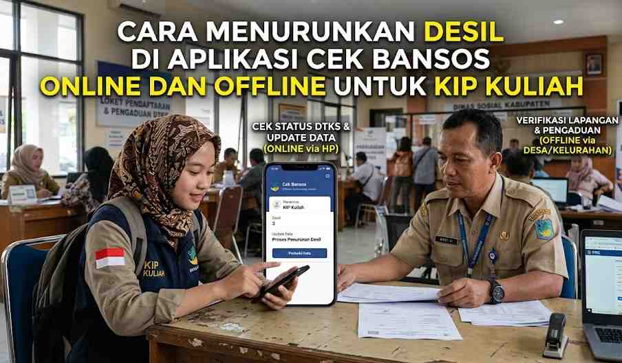 Cara Menurunkan Desil di Aplikasi Cek Bansos Online dan Offline untuk KIP Kuliah