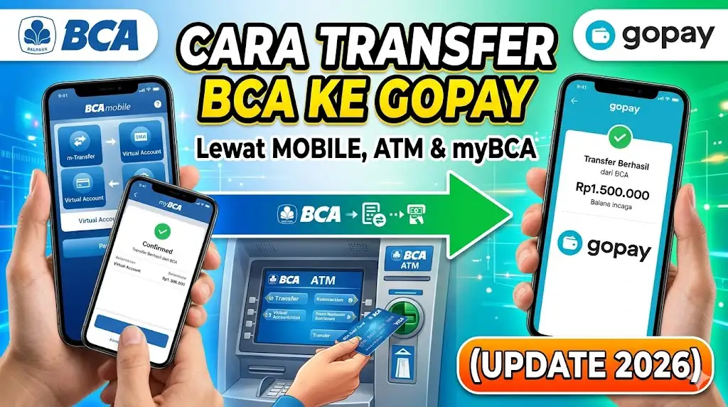 Cara Transfer BCA ke GoPay Lewat M Banking Mobile, ATM dan myBCA (Update 2026)