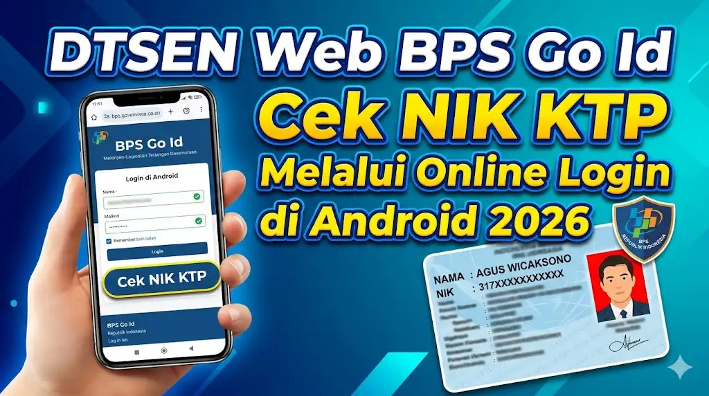 DTSEN Web BPS Go Id Cek NIK KTP Melalui Online Login di Android 2026