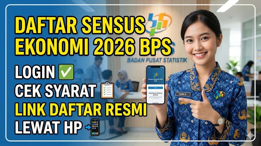 Daftar BPS Sensus Ekonomi 2026 Login, Cek Syarat dan Link Pendaftaran Resmi Lewat HP
