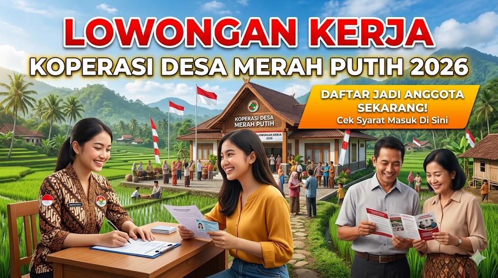 Lowongan Kerja Koperasi Desa Merah Putih 2026, Syarat Daftar Masuk Anggota Merah Putih