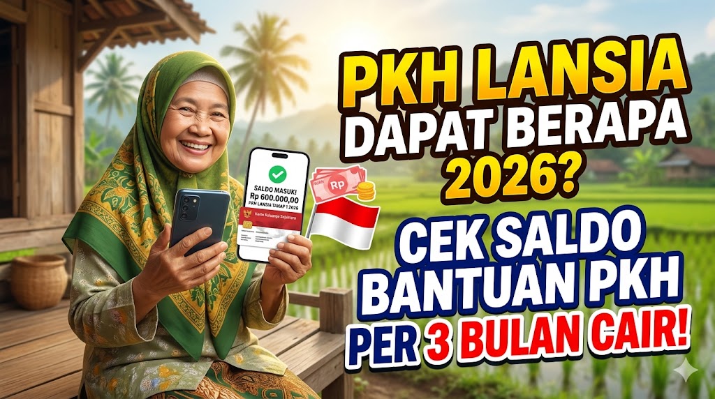 PKH Lansia Dapat Berapa 2026, Cek Saldo Bantuan PKH Per 3 Bulan Cair