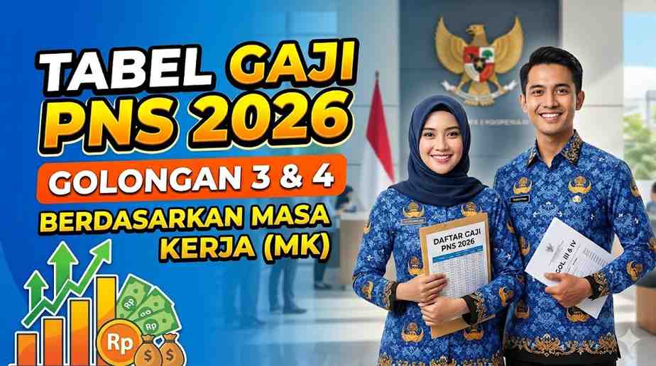 Tabel Gaji PNS 2026 Berdasarkan Masa Kerja Golongan 3 & 4