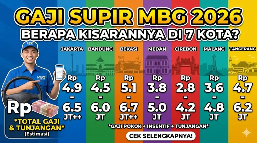 Berapa Gaji Supir MBG 2026 Jakarta, Bandung, Bekasi, Medan, Cirebon, Malang, Tangerang
