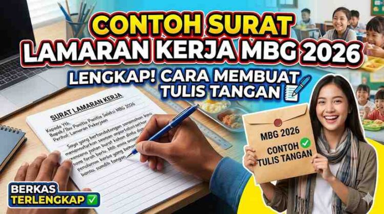 Contoh Surat Lamaran Kerja MBG 2026, Lengkap Cara Membuat Surat Lamaran Kerja MBG Tulis Tangan