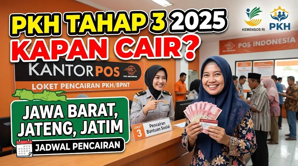 PKH Tahap 3 2025 Kapan Cair Kantor Pos Jawa Barat, Jateng, dan Jatim